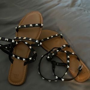 black sandals.
